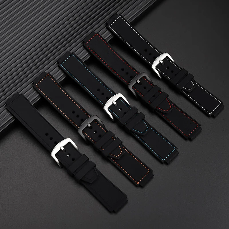 Черный мягкий силиконовый ремешок для часов Casio AE-1200/1300 W-218H SGW400 AQ-150W A158 A159 A169 A700 18