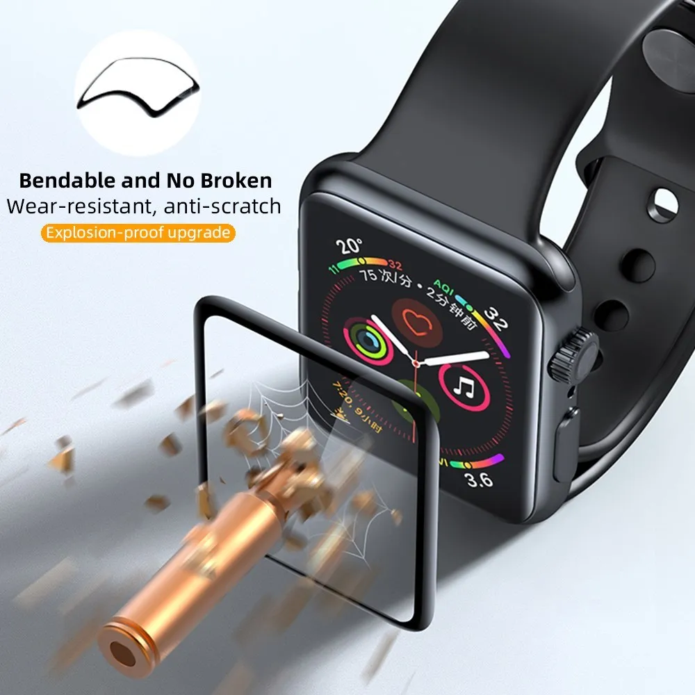 3 шт. Защита экрана для Apple Watch серии 7 6 SE не стеклянная защита 5/4/3/2 Iwatch 40 мм 41 42 45 |