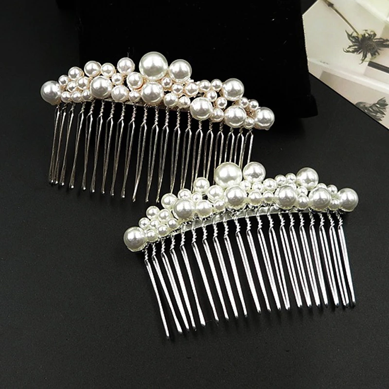 

Fashion Hair Combs Women Hair Accessories Luxury Pearl Gold Hair Comb Tassel Decoration Hairpin Claws Headwear Festival Gift