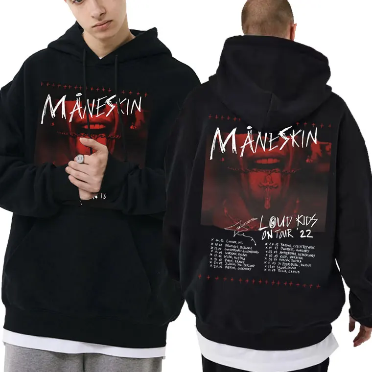 

Maneskin Louds Kids Gets Louder Tour Hoodie Men Women Punk Rock Band Hoodies Mens Hip Hop Streetwear Male Oversized Sweatshirt