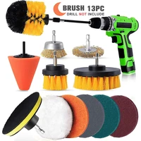 multifunctional electric drill brush 13 piece tool brush floor cleaning brush electric drill brush head set brush