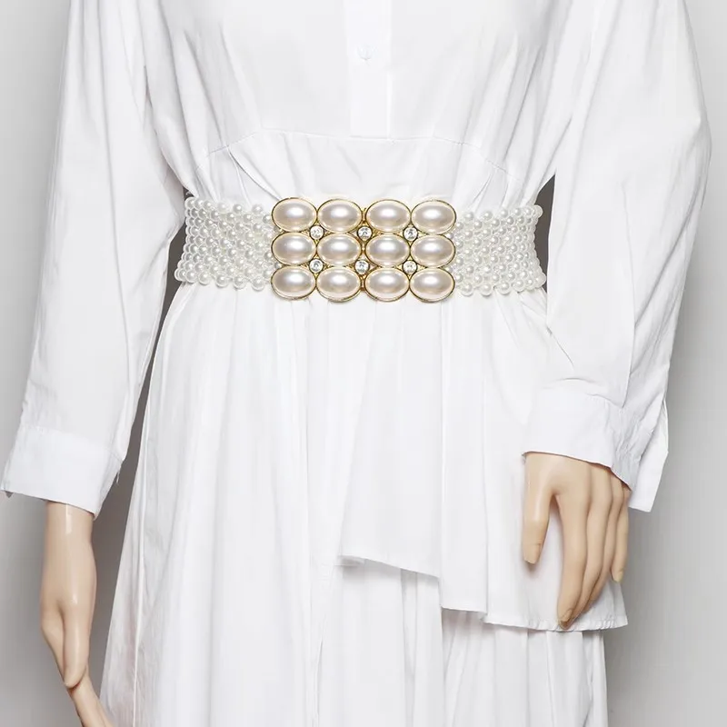 Женский модный эластичный жемчужный вязаный корсет женское пальто с поясом