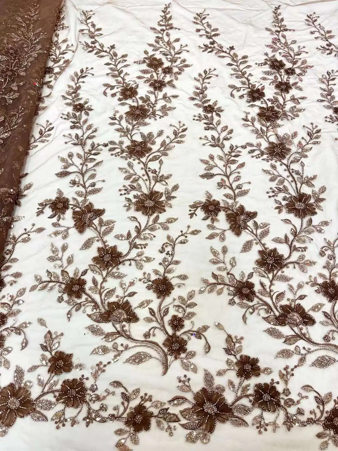 Белая ткань 2024 высококачественное кружево французское роскошное Сетчатое