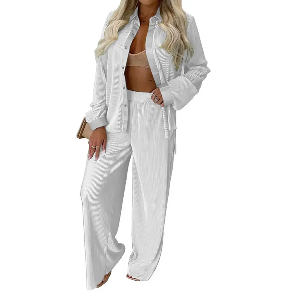 

Брюки женские из двух предметов с высокой талией и отложным воротником