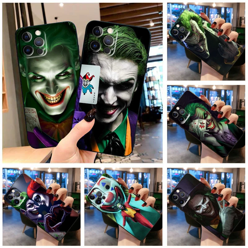 

Poker Joker Harley Phone Case For Apple iPhone 11 12 13 14 Max Mini 5 6 7 8 S SE X XR XS Pro Plus Black Cover Funda Soft