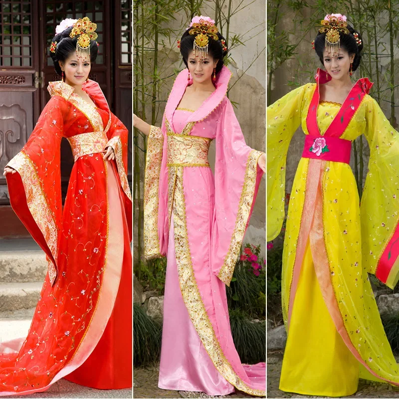 Древний костюм Тан Хань благородной наложницы со шлейфом императрицы принцессы