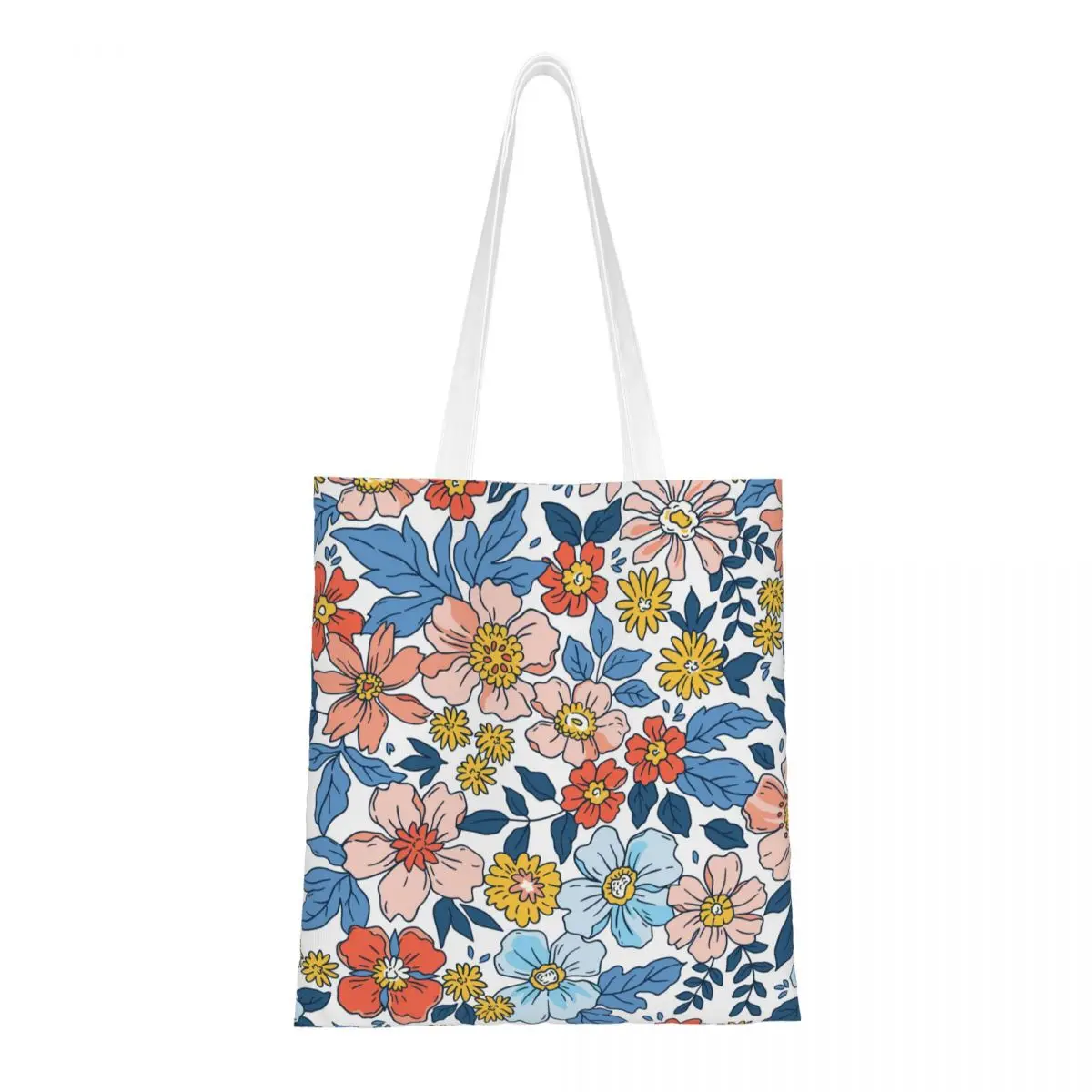 Элегантные весенние сумки-тоуты с цветочным принтом женская сумка холщовая