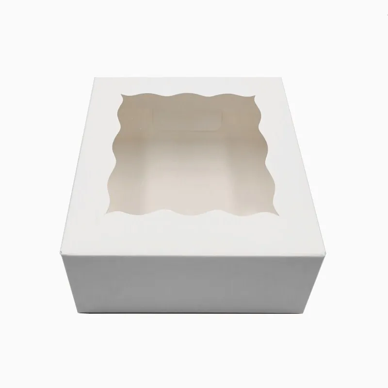 10pcs Cupcake Boxes White Clear For 4 & 6 & 8 & 10 Cup Cakes Muffin Box Cake Packaging Cups