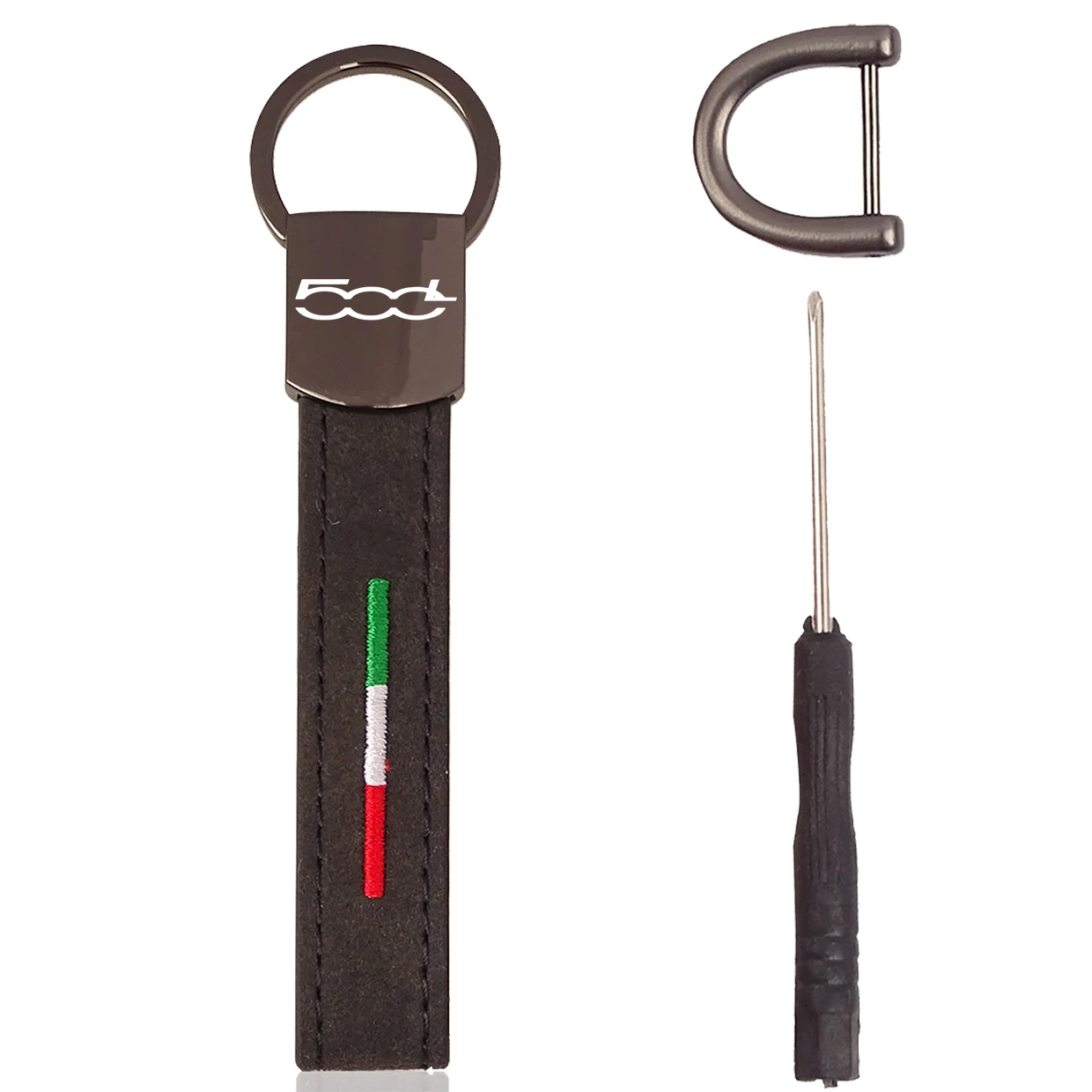 Кожаный брелок для ключей из алькантары с итальянским флагом кожаный автомобиля