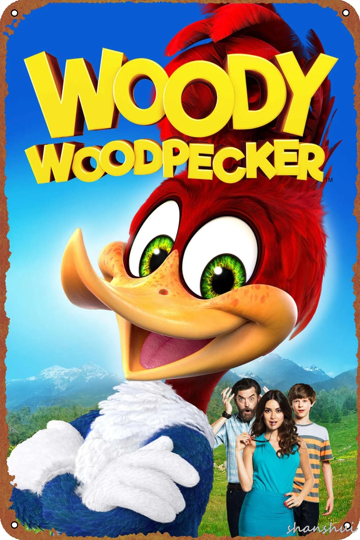 Постер фильма Вуди Дятел металлическая вывеска оловянный металл ретро настенный