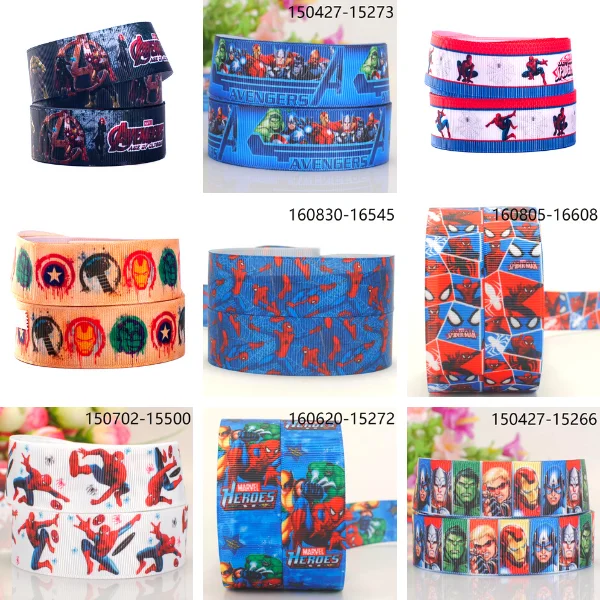 

The Avengers Grosgrain Ribbon 10Yards Marvel Hero Cartoon DIY Crafts Supplies Flowers Boutique Decoration Fabric Sewing Gift Box