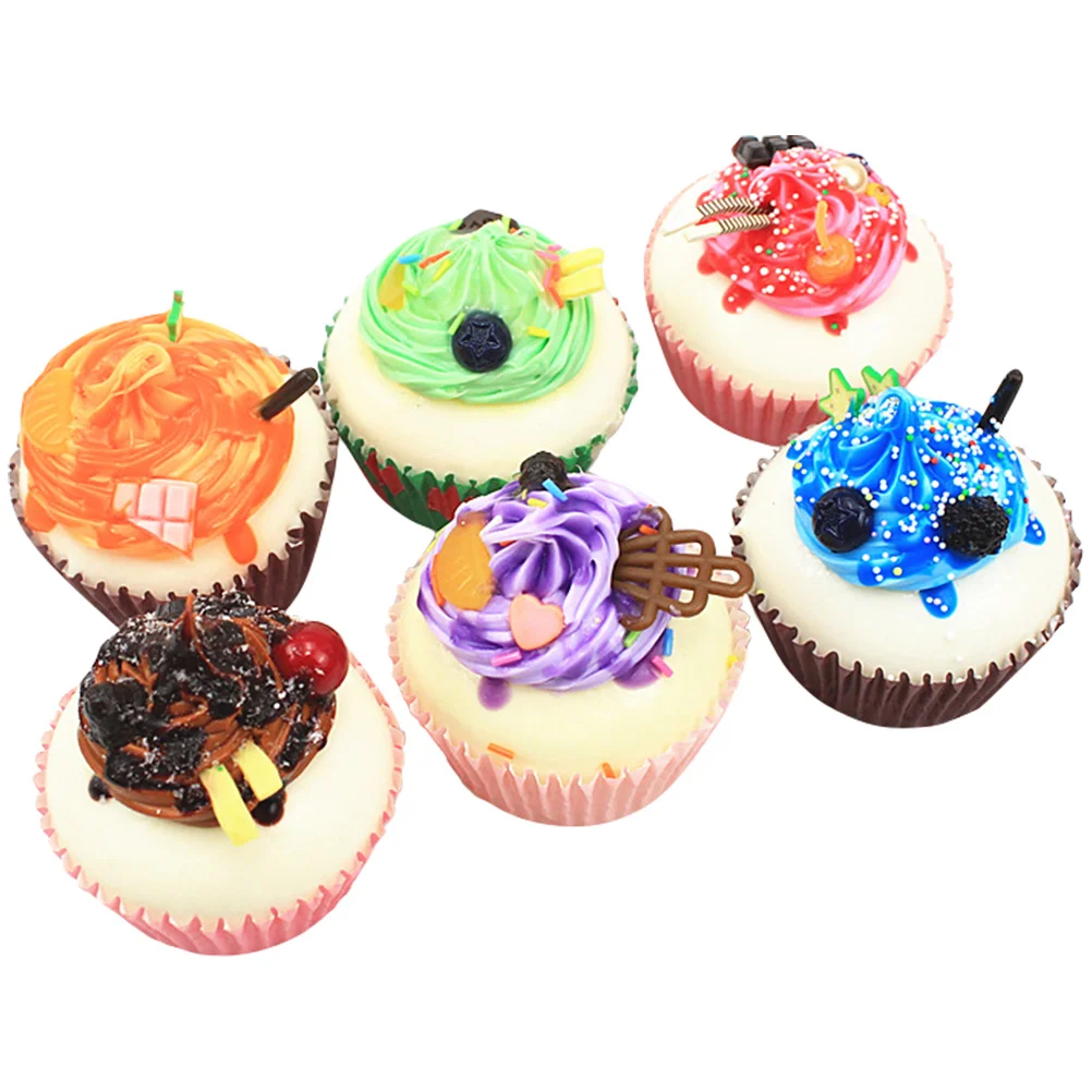 

6Pcs Small Compact Imitated Home Cupcake Model Home Decor Cake Model for Decor Displaying Shop Store