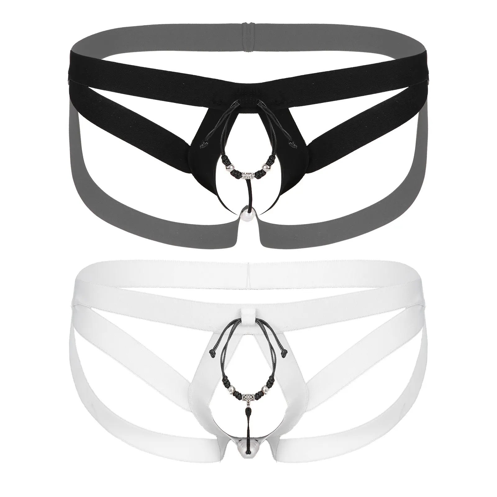Стринги мужские с низкой посадкой G-стринги вырезами бисером трусы нижнее белье |