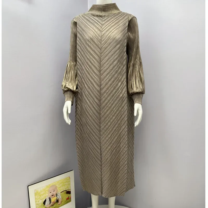 Плиссированные платья повседневные свободные модные элегантные с