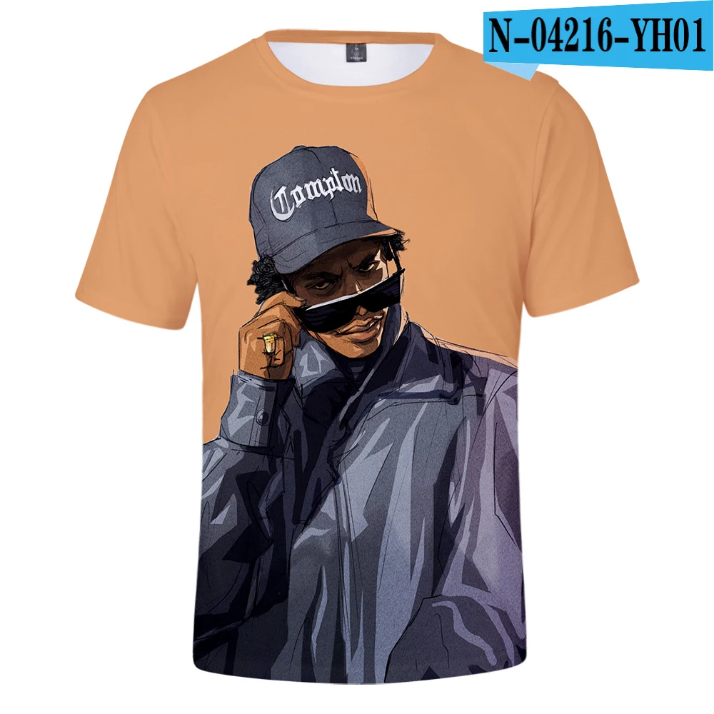 Eazy E T Shirt Men Gangsta Rapper 3D Printed Compton Short Sleeve T-shirts Summer Hip Hop Boy Streetwear Tops Fashion Cool Tees