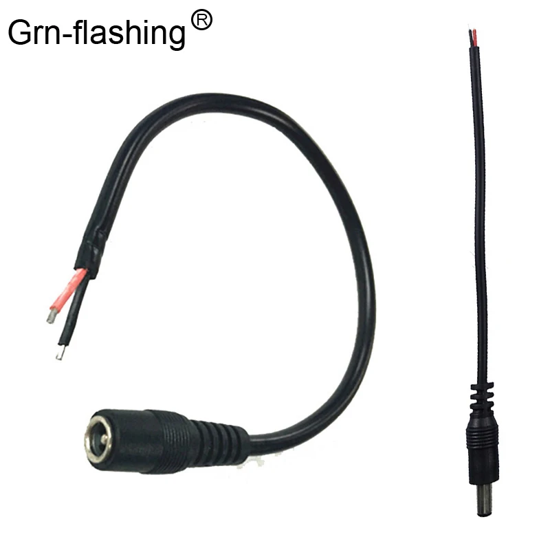 

LED Connector DC 5.5 x 2.1mm Female Jack Adapter Cable Wire for Led Strip Power Adapter Plug Cord DC Male Adapter Wire 2A