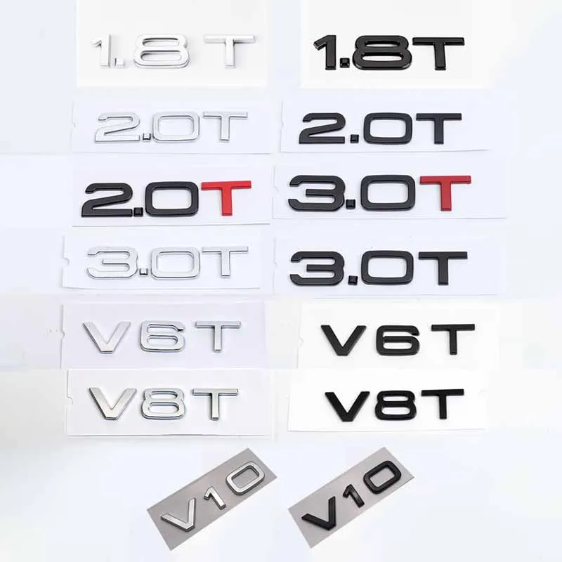 1 шт. 8 т 2 0 3 V6T V8T V10 ABS логотип автомобиля наклейка на багажник задняя дверь эмблема