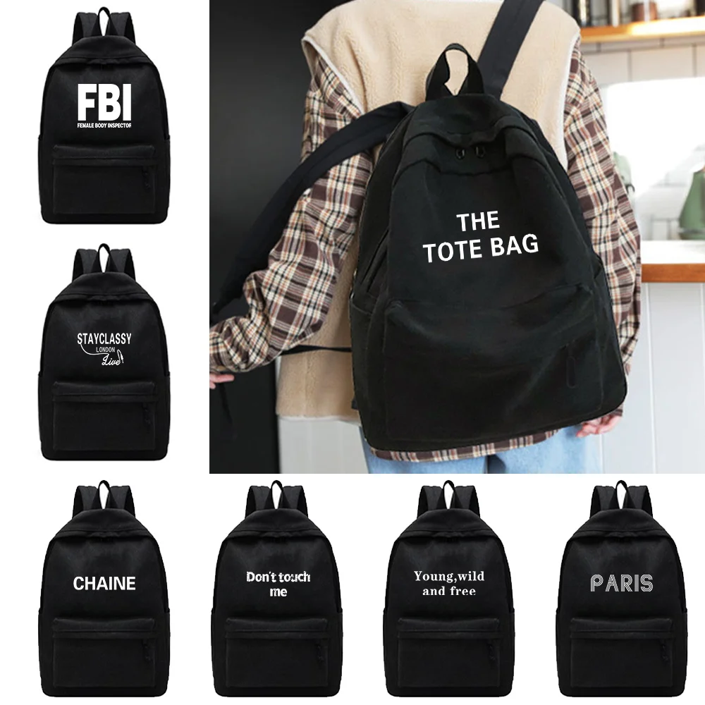 

Women's Backpack Female Multi-pocket Casual Woman Travel Bag High Quality Schoolbag for Teenage Girl Book Knapsack Walls Letter