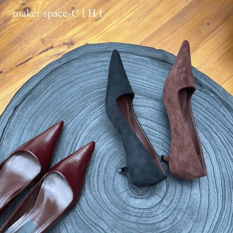 2024 новые женские топсайдеры туфли-лодочки с острым носком модельные туфли на