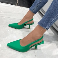 ladies high heels summer new pointed toe sexy stiletto womens shoes outdoor fashion pumps party shoes dress green sandals 42 43