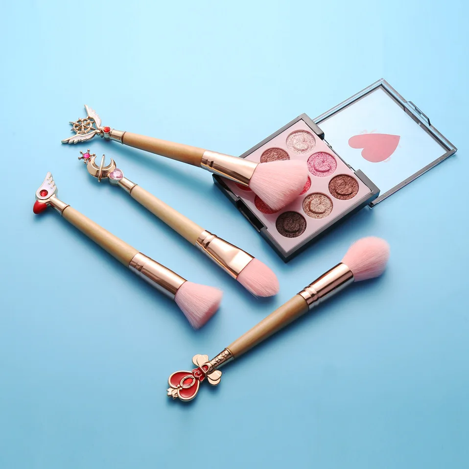 Brocha de maquillaje con mango de madera de bambú, iluminador de rubor en polvo, variedad Sakura Young Sailor Moon, 1 unidad