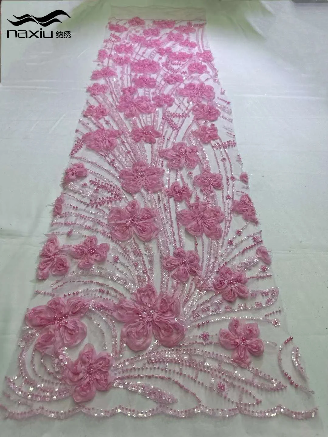 Роскошная африканская кружевная Тюлевая ткань Madison 5 ярдов 2024 французская 3D