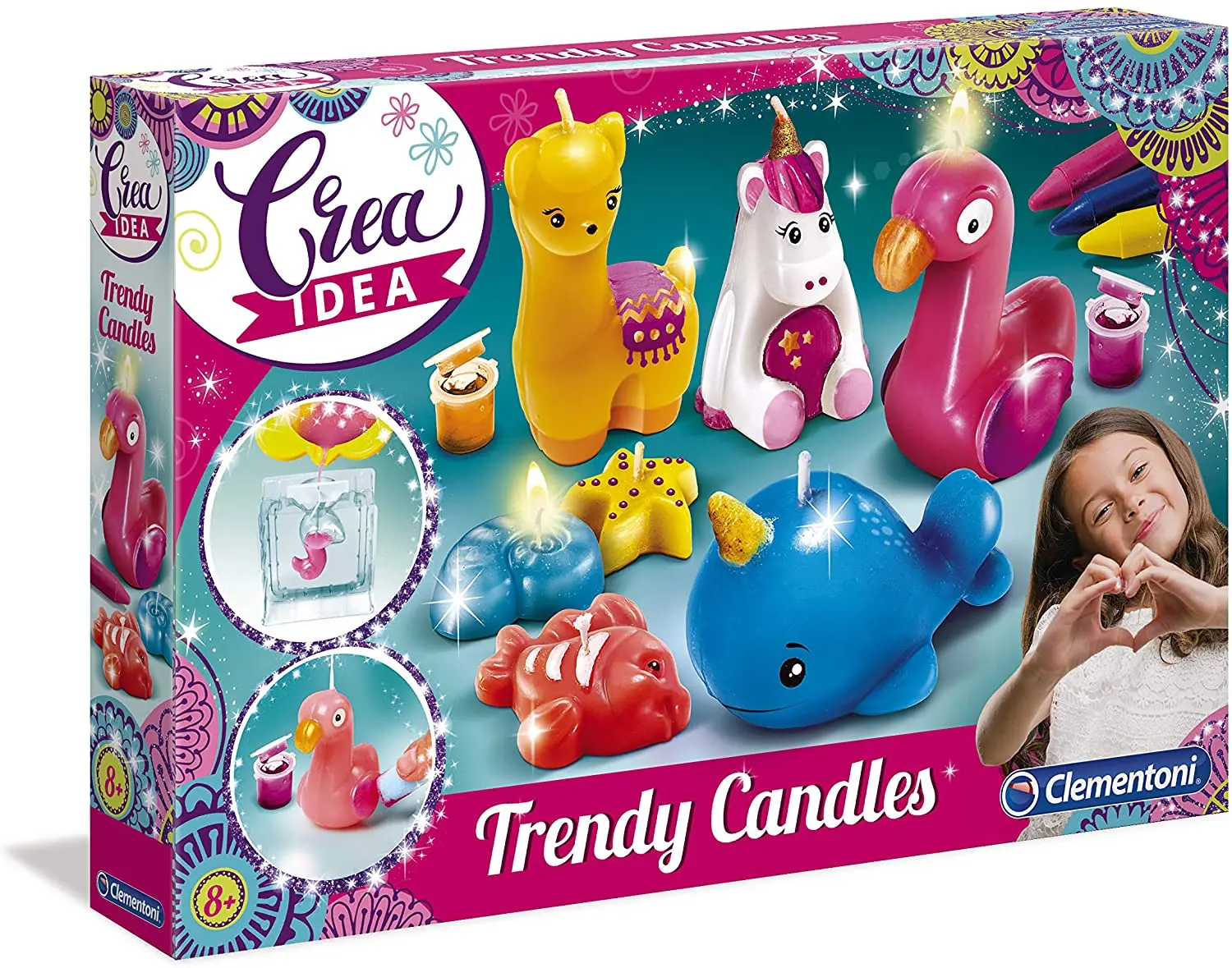 Clementoni - 18563 - Crea Idea-модные свечи, креативная игрушка, модная игрушка для девочек 6 лет, разные цвета (N)