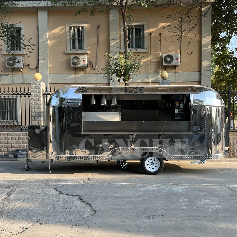 Fast Food Trucks Street Mobile Food Trailer With Full Kitchen Equipments