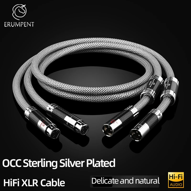 Фото Пара аудиокабелей Hi-Fi с серебряным покрытием OCC, 2XLR, балансный, 3-контактный, 2XLR (штекер-гнездо) для микрофонов и усилителей №3
