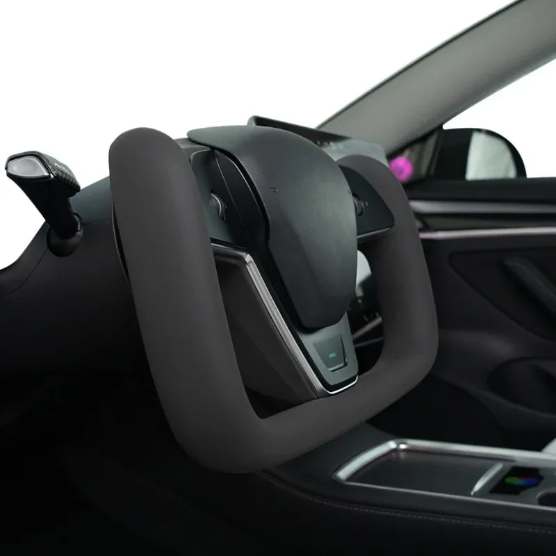 Рулевое колесо с ямочной ручкой в стиле киберпак для модели Tesla 3/Y 377 мм