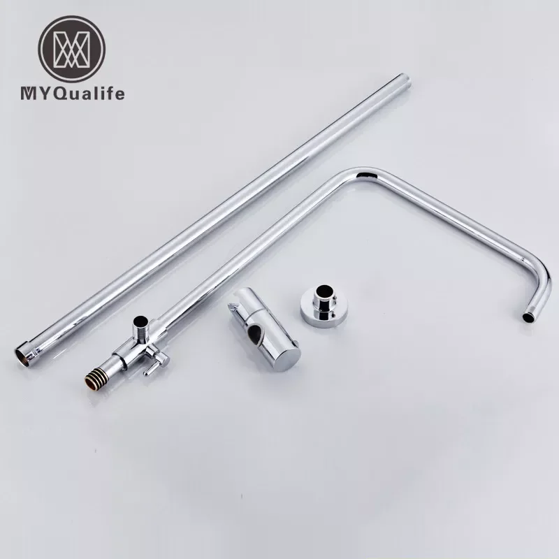 

Newly Chrome Brass & ABS Sliding Shower Bar & Shower Head Holder Bathroom Adjust Height Shower Faucet Pipe