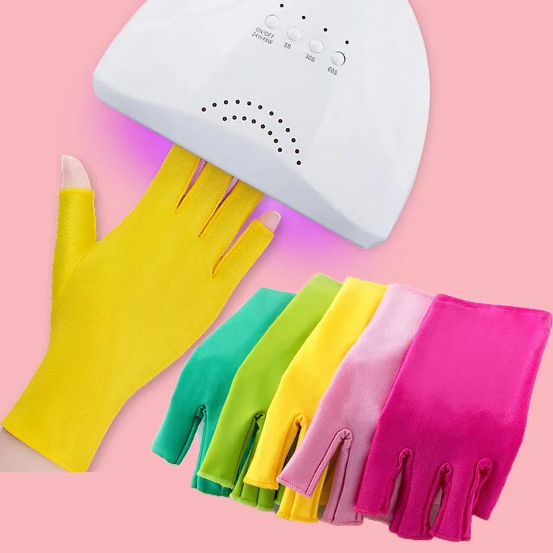 

1pair Women Anti Uv Rays Protect Gloves Nail Gloves Led Lamp Nail Uv Protection Radiation Proof Glove Manicure Nail Art Tools