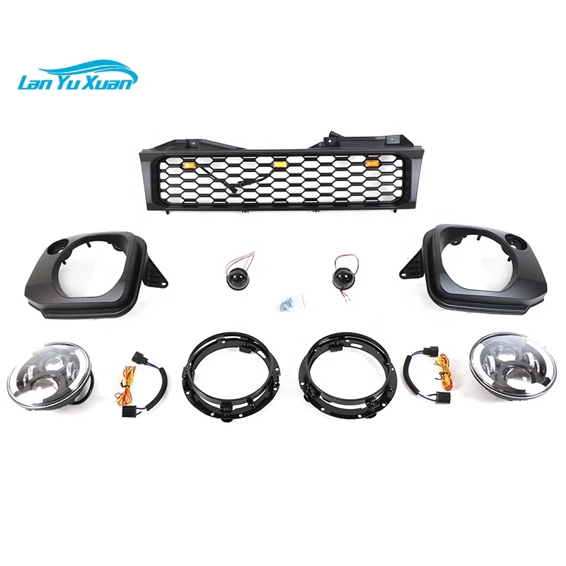 

4x4 Off road Auto Parts Other Exterior Accessories Front Grill Car Grille Headlights kits Fit For Suzuki Jimny 2007-2011