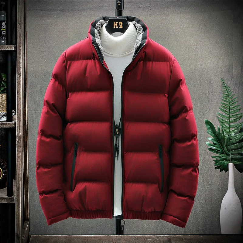 Thickened Cotton Jacket Men's Winter Warm Jacket Cotton Jacket New Trend Down Cotton Jacket Stand Collar Large Cotton Jacket