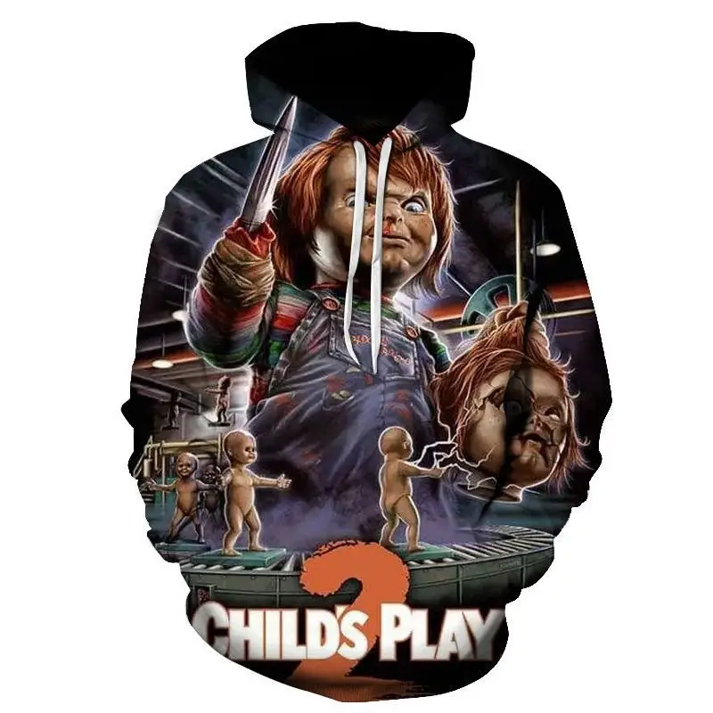 

2023 Horror Movie Child's Play Chucky 3D Printed Hoodie Sweatshirts Men Women Fashion Casual Pullover Hip Hop Streetwear Hoodies
