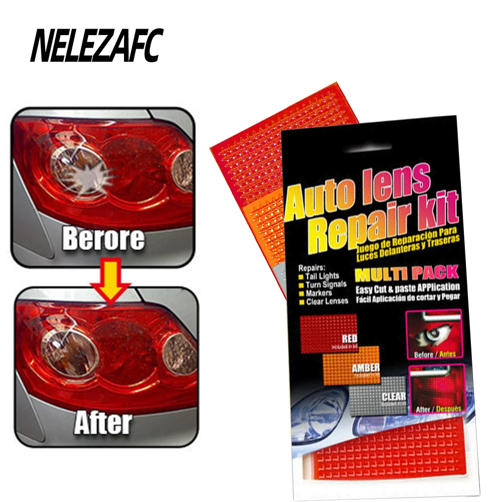 

Набор инструментов для ремонта автомобильных линз «сделай сам» с сетчатым рисунком, быстрая фиксация треснувшей поломанной хвостовой части, гладкая поверхность, полировка, красный, янтарный, прозрачный цвет