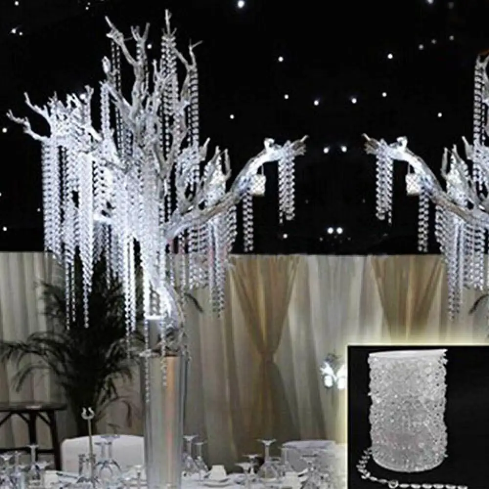 

Wedding 30 Meters Transparent Plastic Resin Beads Curtain Window Door Backdrop