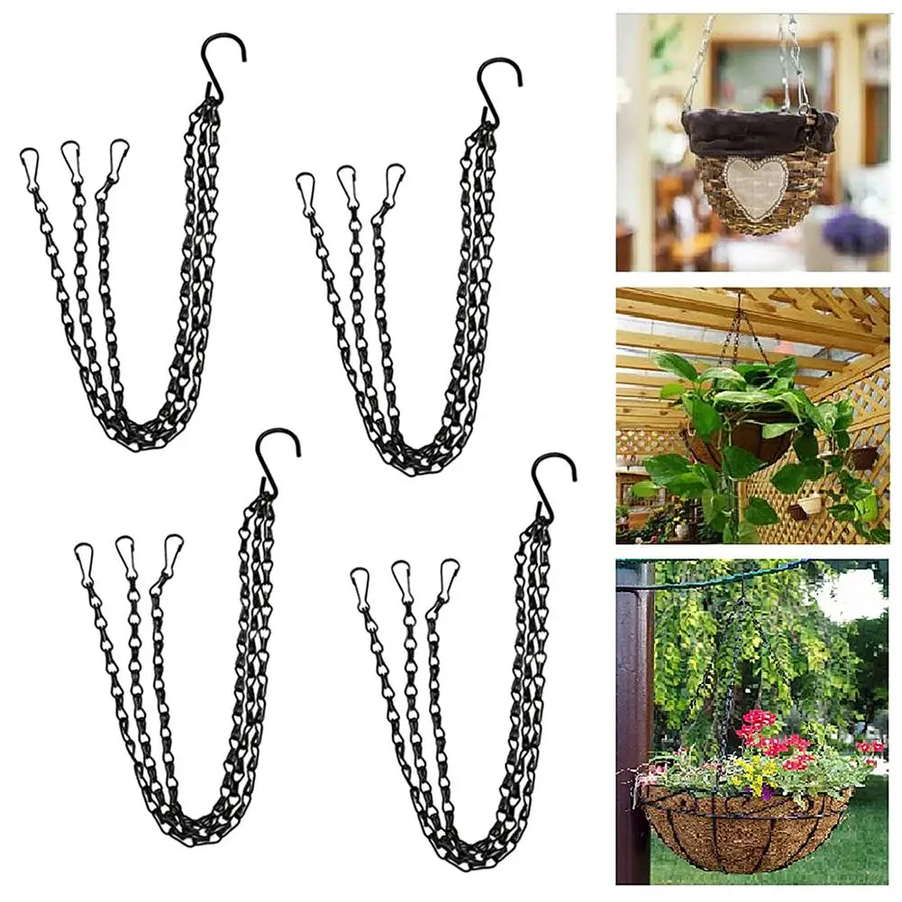 

1 Set Hanging Flowerpot Chain Multi-purpose Fine Workmanship Corrosion-proof Hanging Basket Chain Household Supplies