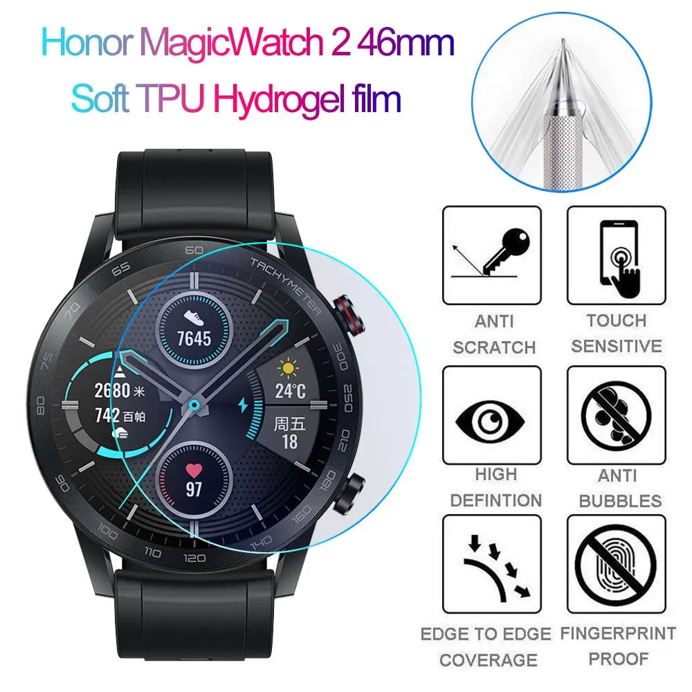 

HD Explosion proof Smart Watch TPU Hydrogel film Watch Screen Protector Soft Full Cover For Honor Magic Watch 2 46mm