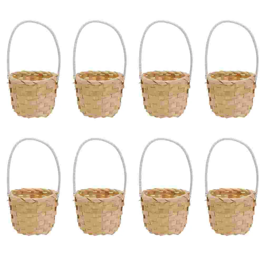 

8pcs Flower Baskets Party Gift Packing Baskets Candy Storage Baskets