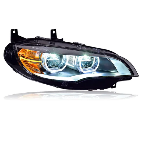2 шт. автомобильные фары для BMW X6 E71 2008-2014, светодиодные автомобильные фары в сборе, обновление, высокая конфигурация, динамическая сигнальная лампа, аксессуары для инструментов