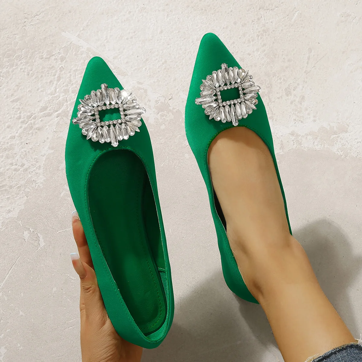 

Ladies Pointed Toe Shallow Loafers Women Fashion Ballet Flats Female Slip On Flat