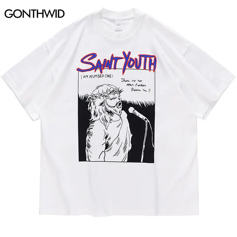 

Мужская футболка в стиле панк, уличная одежда, смешная футболка в стиле ретро с графическим принтом, Готическая футболка в стиле Харадзюку, ...