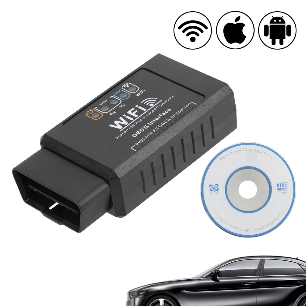 LEEPEE For iOS & Android Auto Diagnostic Scanner Check Engine Light Diagnostic Tool OBDII Scanner OBD2 ELM327 WIFI Car Detector