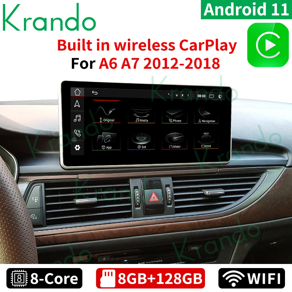 Автомагнитола Krando Android 12 0 10 25 дюйма IPS для Audi A6 S6 A7 C7 RS7 RS6 S7 2012-2018 GPS DVD мультимедийный