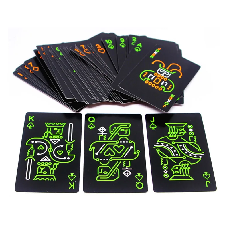 Оригинальные светящиеся черные игральные карты для покера флуоресцентные