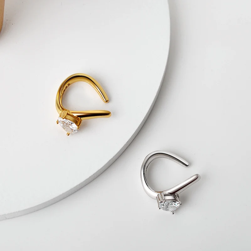 Круглые серьги-манжеты из стерлингового серебра 925 пробы