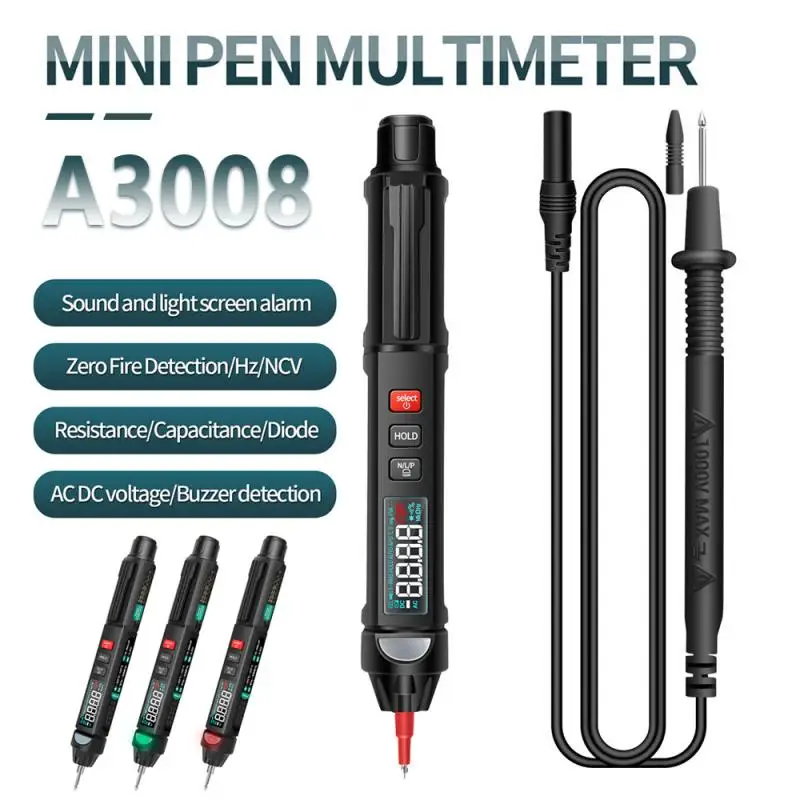 

Noncontact Multi Meter ANENG A3008 Digital Multimeter Polimetro Pen Tester Voltage Detector Continuity Meter DC AC Ohm NCV Hz