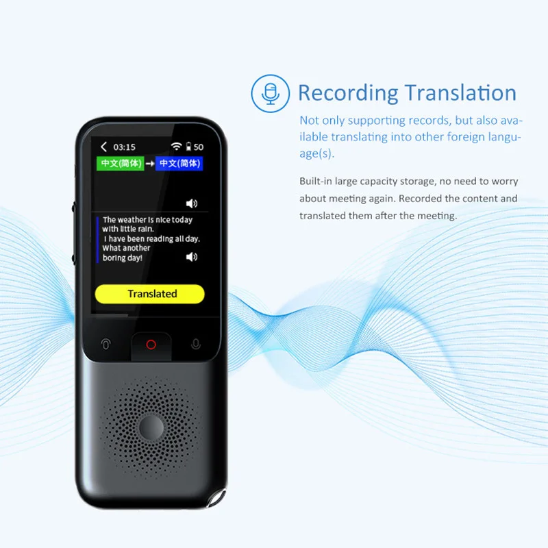 

T11 Translator 2.4inch Touch Screen Real-Time Smart Voice Photo Translator 134 Languages Translation Portable Offline Tradutor