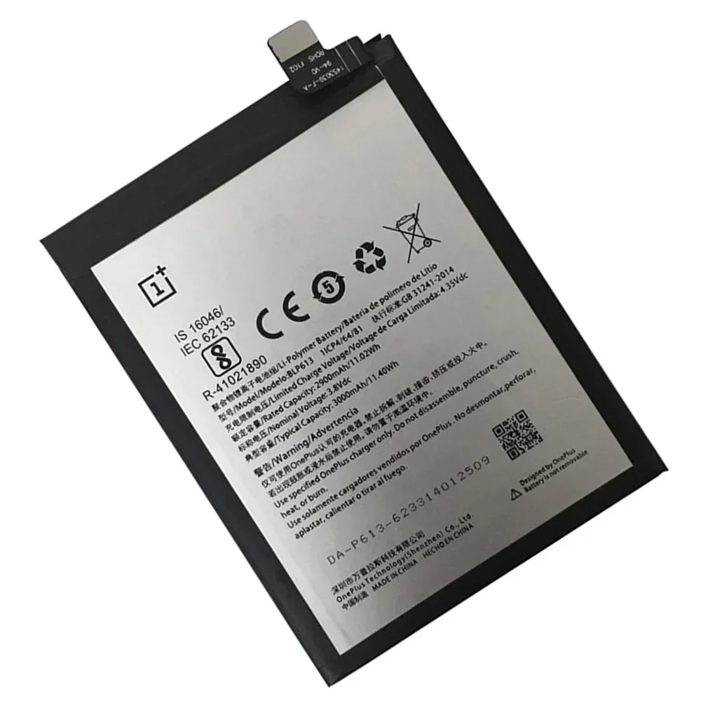 100% оригинальный новый высококачественный сменный аккумулятор BLP613 3000 мАч для OnePlus